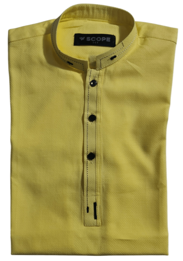 Lemon Yellow Embossed Kurta