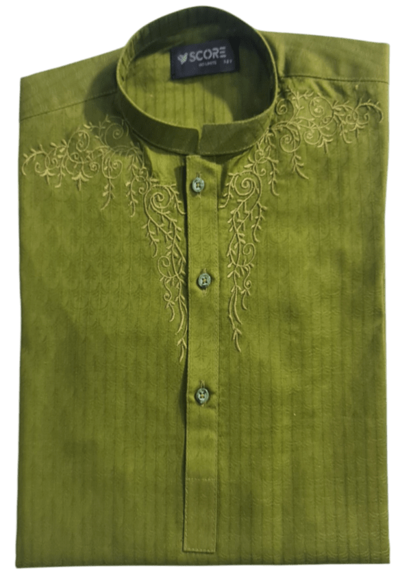 Green Flower Embroidery Kurta