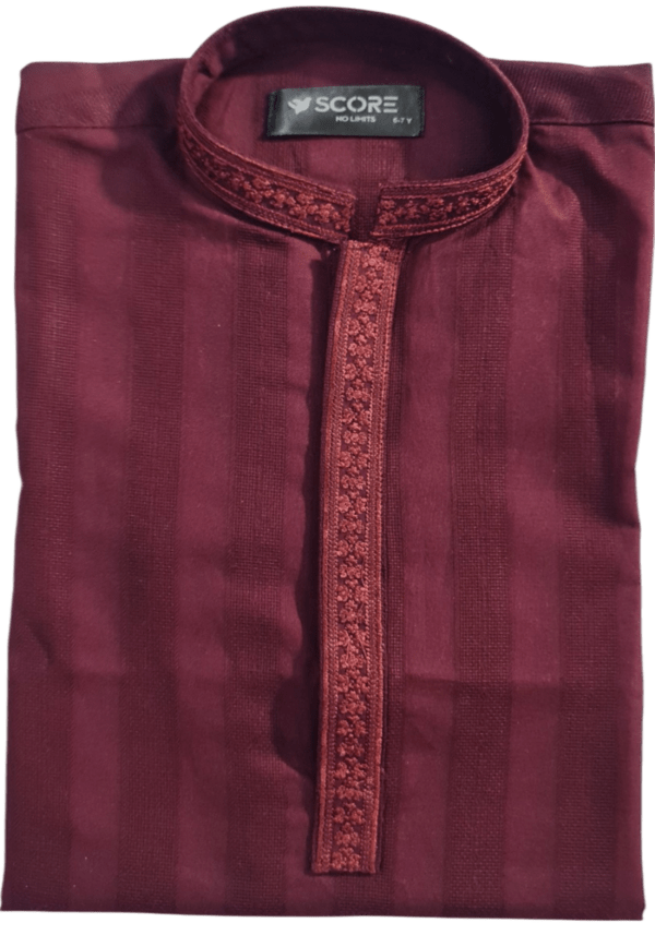 Maroon Ban Patti Embroidery Kurta