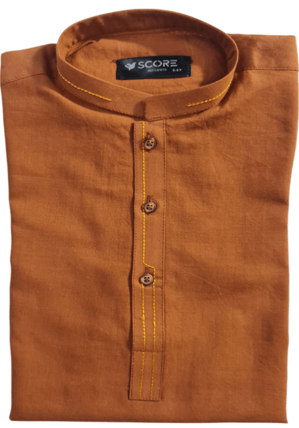 Brown Khaddar Patti Embroidery Kurta