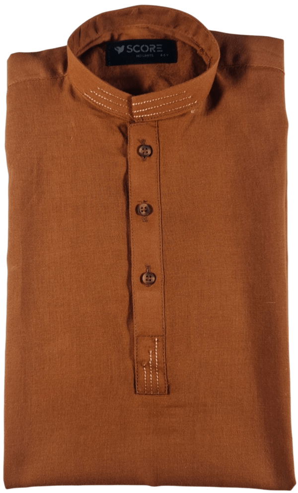 Rust Brown VH Designed Embroidery Kameez Shalwar