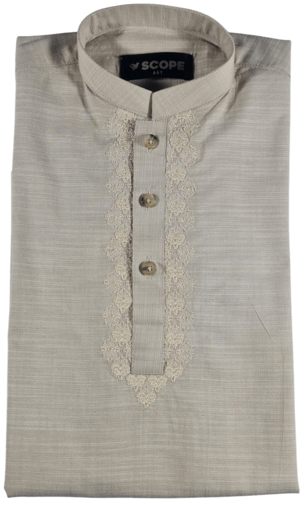 Squirrel Grey V Zigzag Embroidery Kameez Shalwar