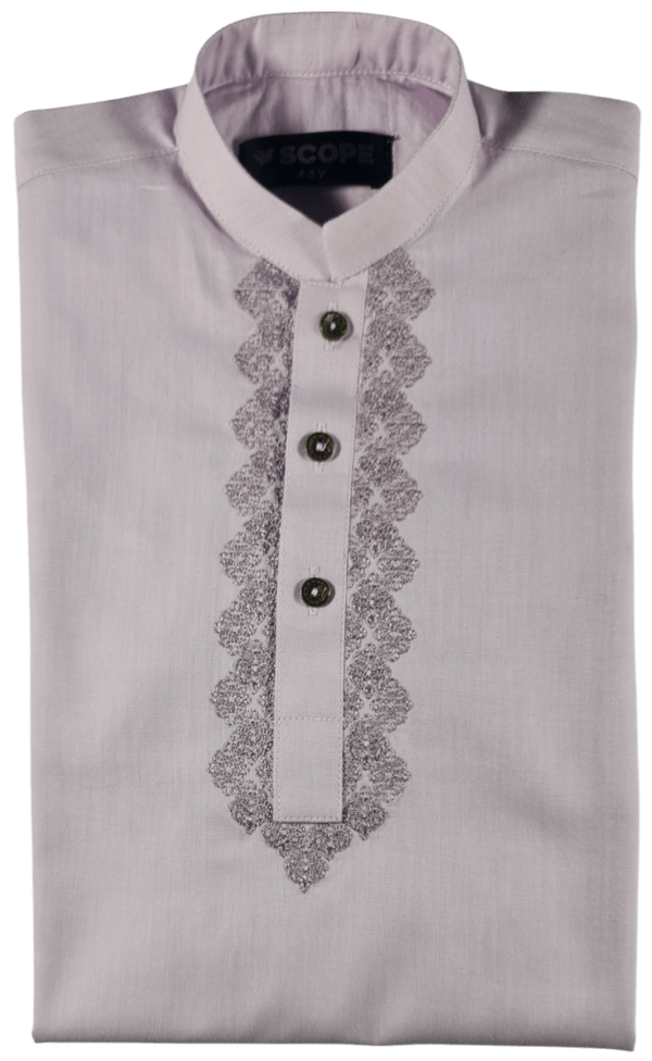 Light Purple V Zigzag Embroidery Kameez Shalwar